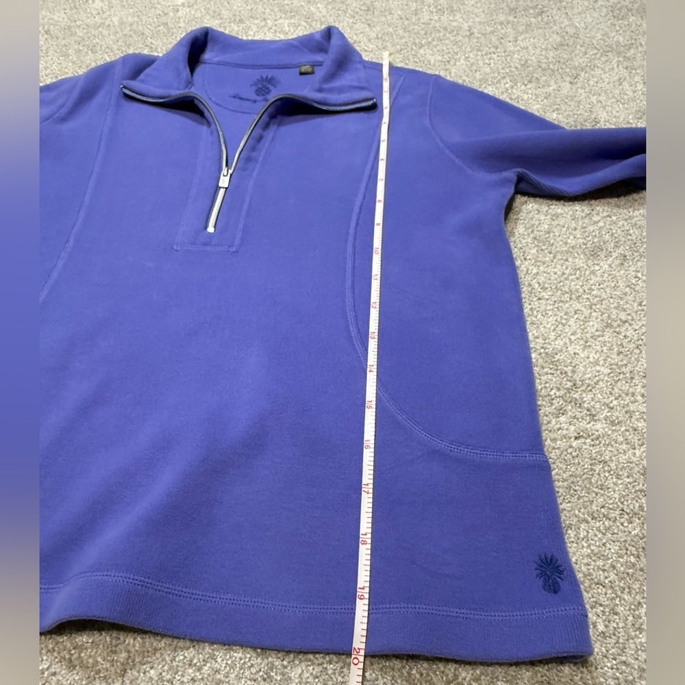 Tommy Bahama Purple 3/4  Zip-Up Sweater Pullover Size L Pineapple Symbol Outdoor - Picture 12 of 12